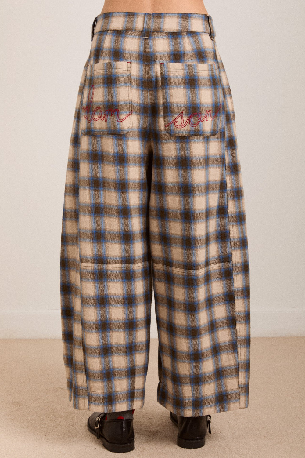 Damson Madder mara trouser - blur brushed check