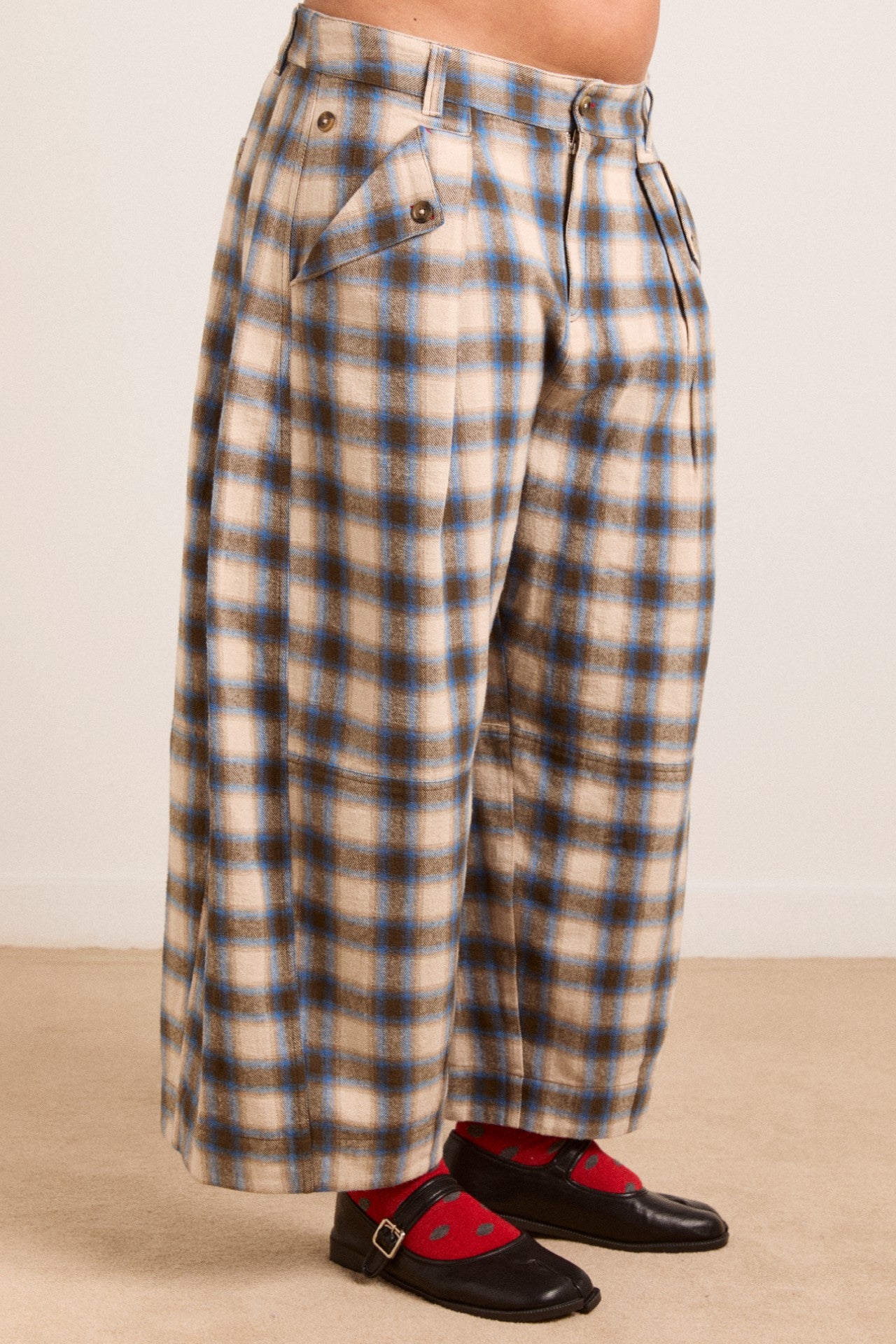 Damson Madder mara trouser - blur brushed check