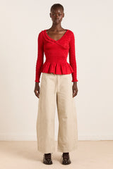 Damson Madder felix twill trouser - stone