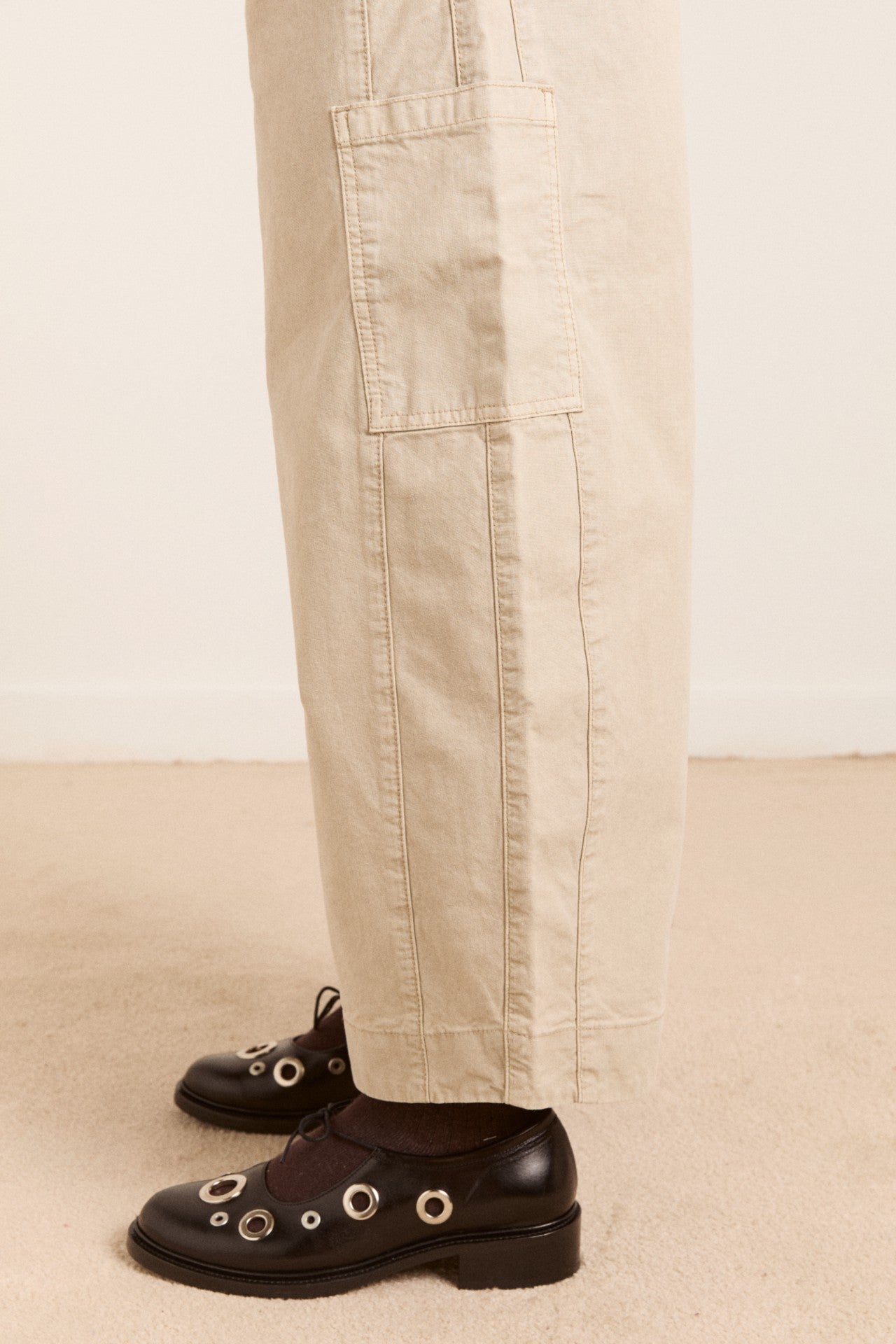 Damson Madder felix twill trouser - stone