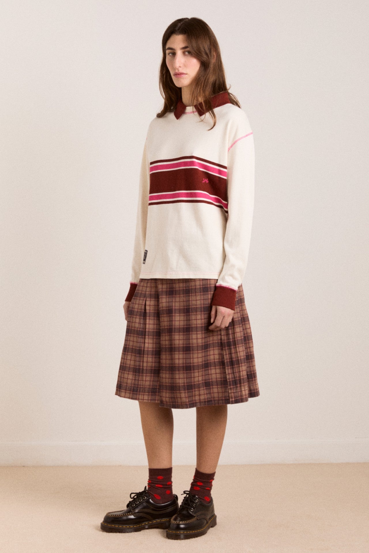 Damson Madder matty kilt - tan check