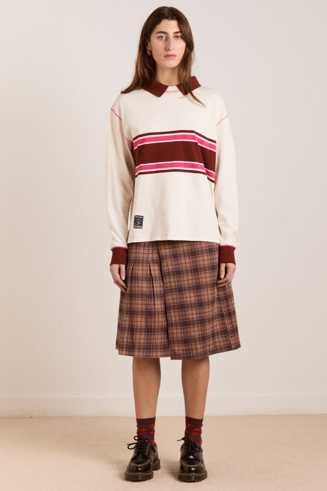 Damson Madder matty kilt - tan check