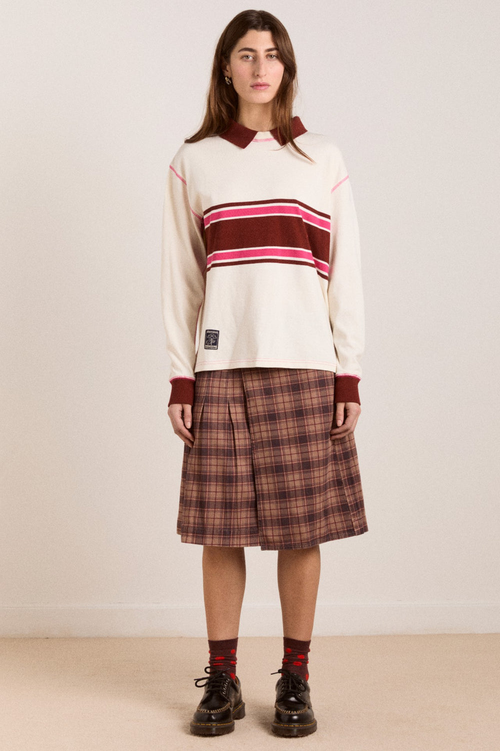 Damson Madder matty kilt - tan check