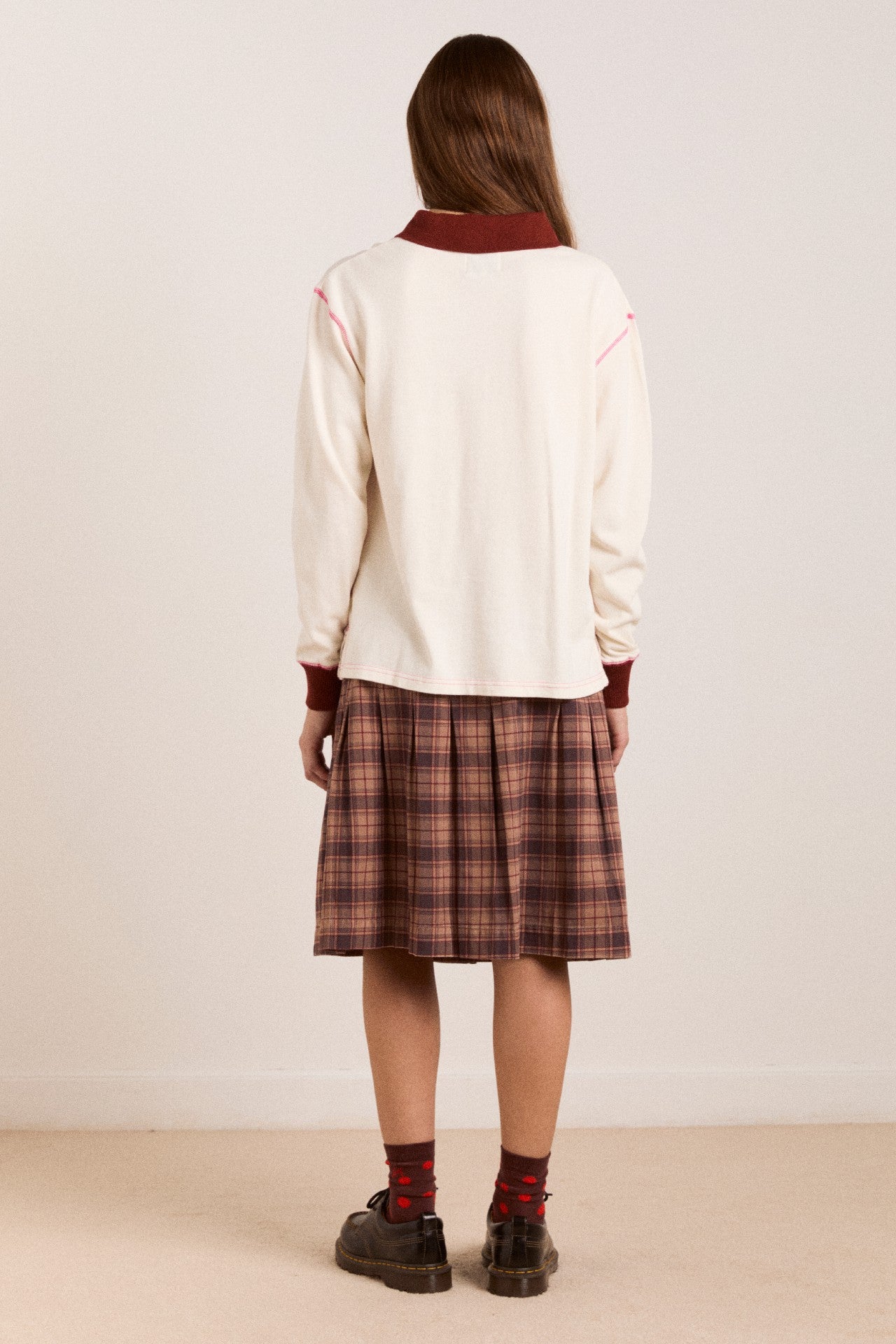 Damson Madder matty kilt - tan check