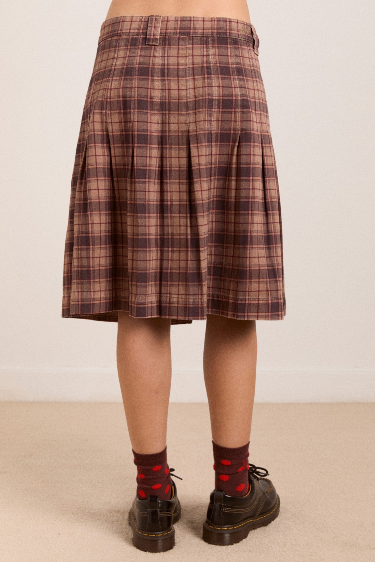Damson Madder matty kilt - tan check