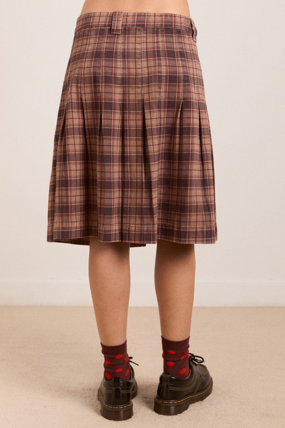 Damson Madder matty kilt - tan check