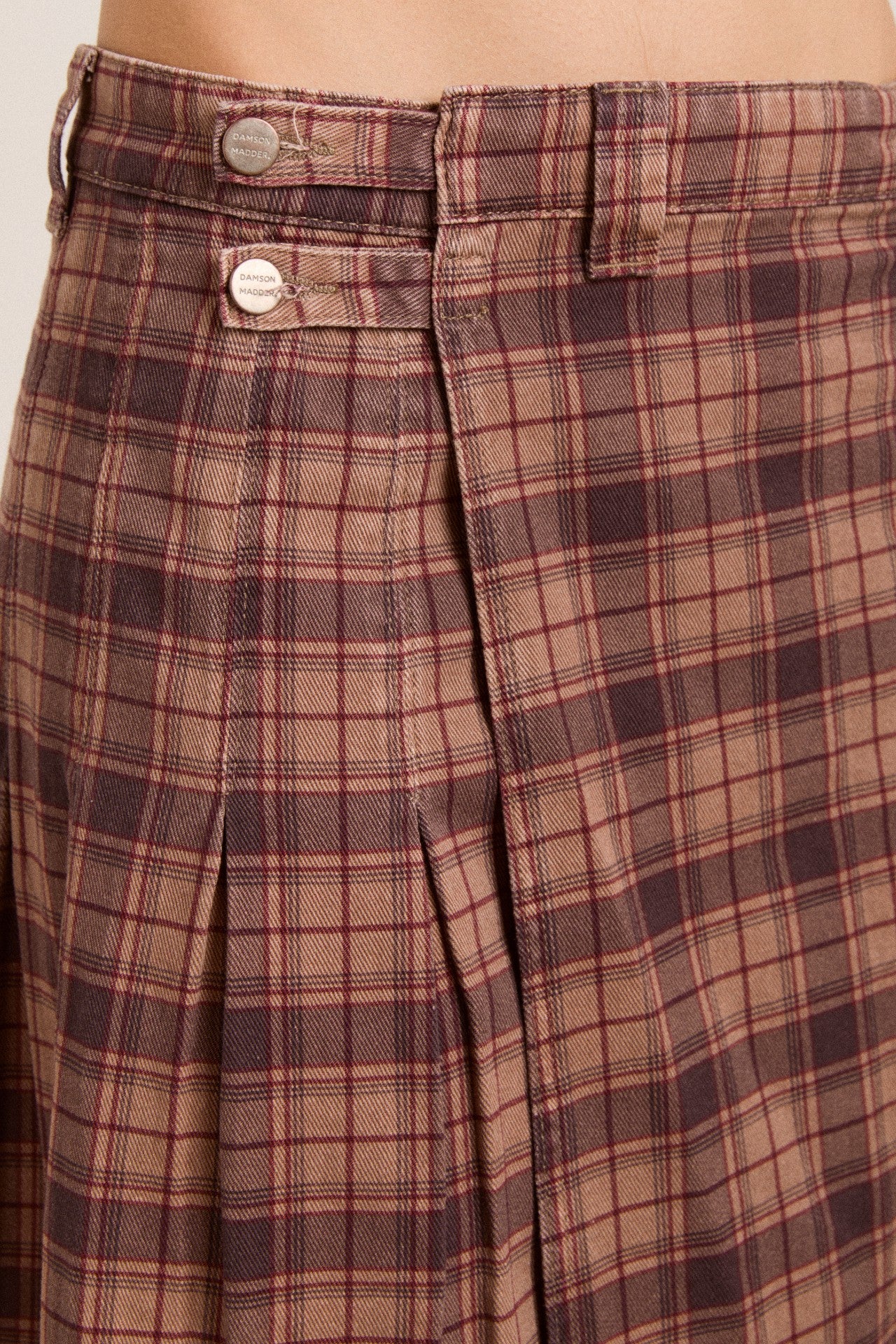 Damson Madder matty kilt - tan check