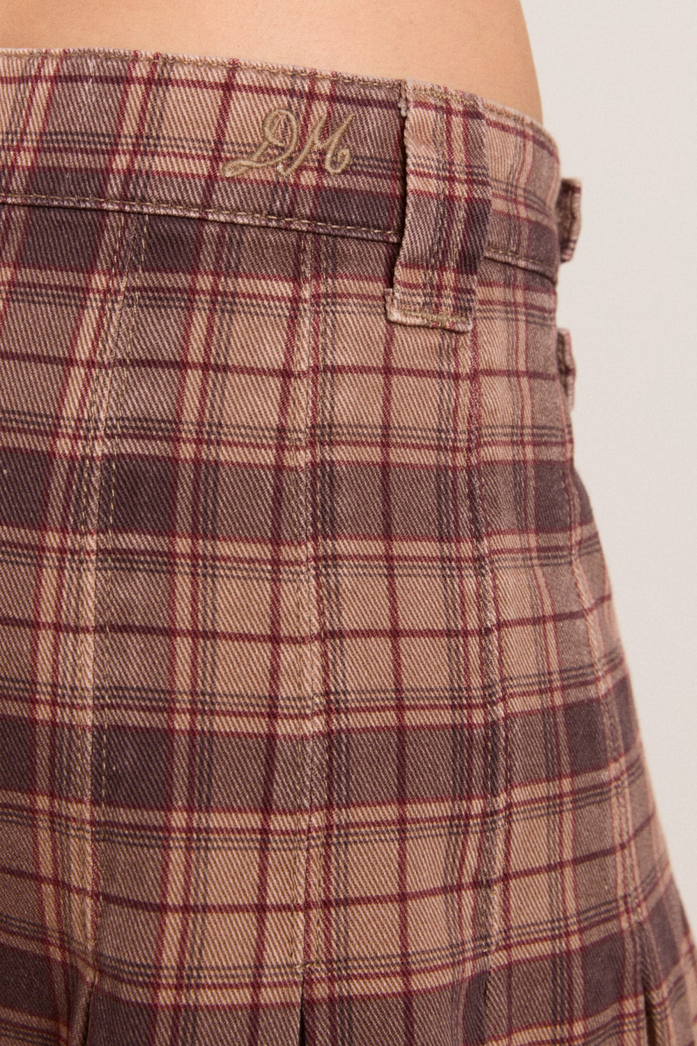 Damson Madder matty kilt - tan check