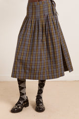 Damson Madder josie midi skirt - multi check