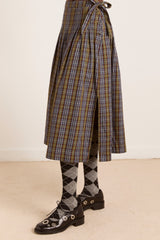 Damson Madder josie midi skirt - multi check