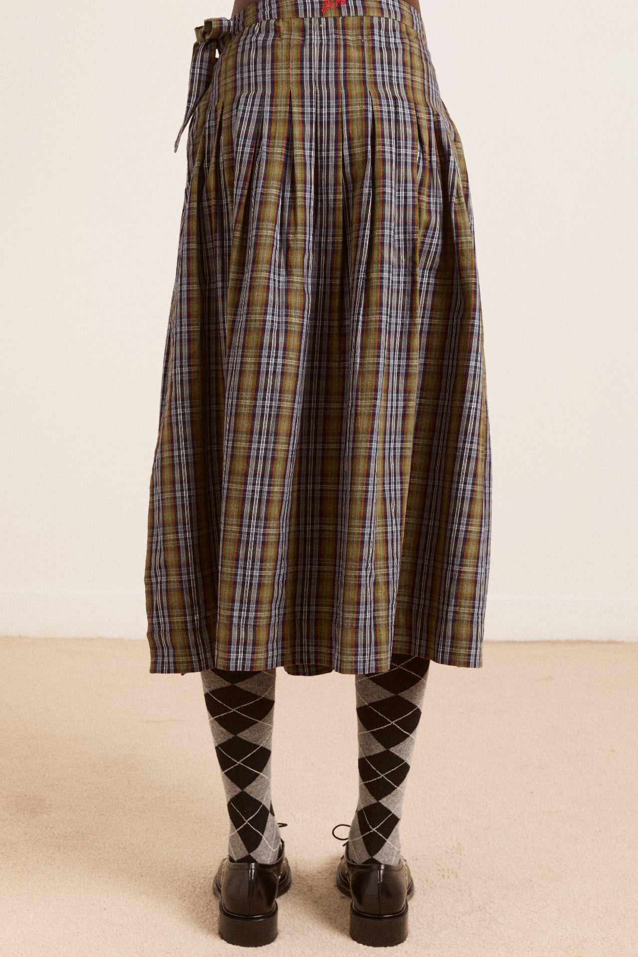 Damson Madder josie midi skirt - multi check