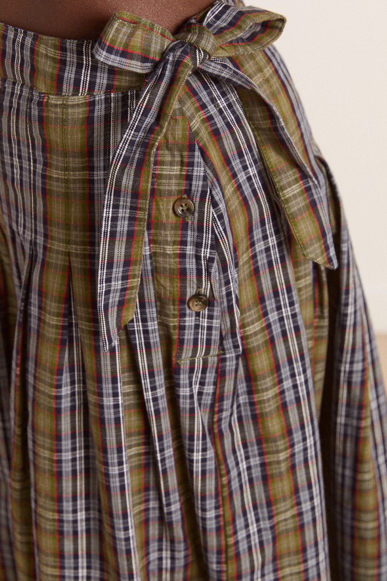 Damson Madder josie midi skirt - multi check