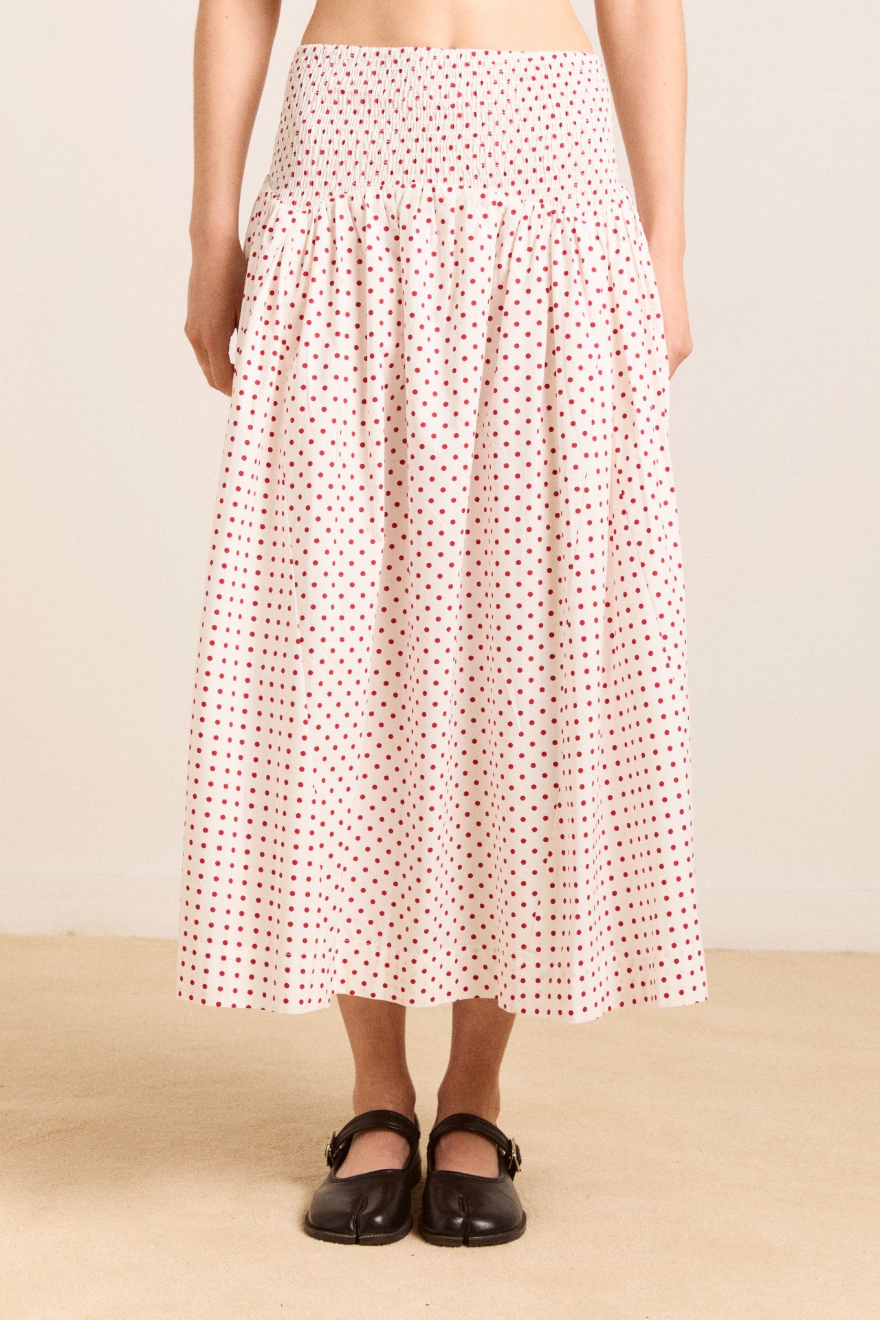 Damson Madder layla skirt - off white and red spot