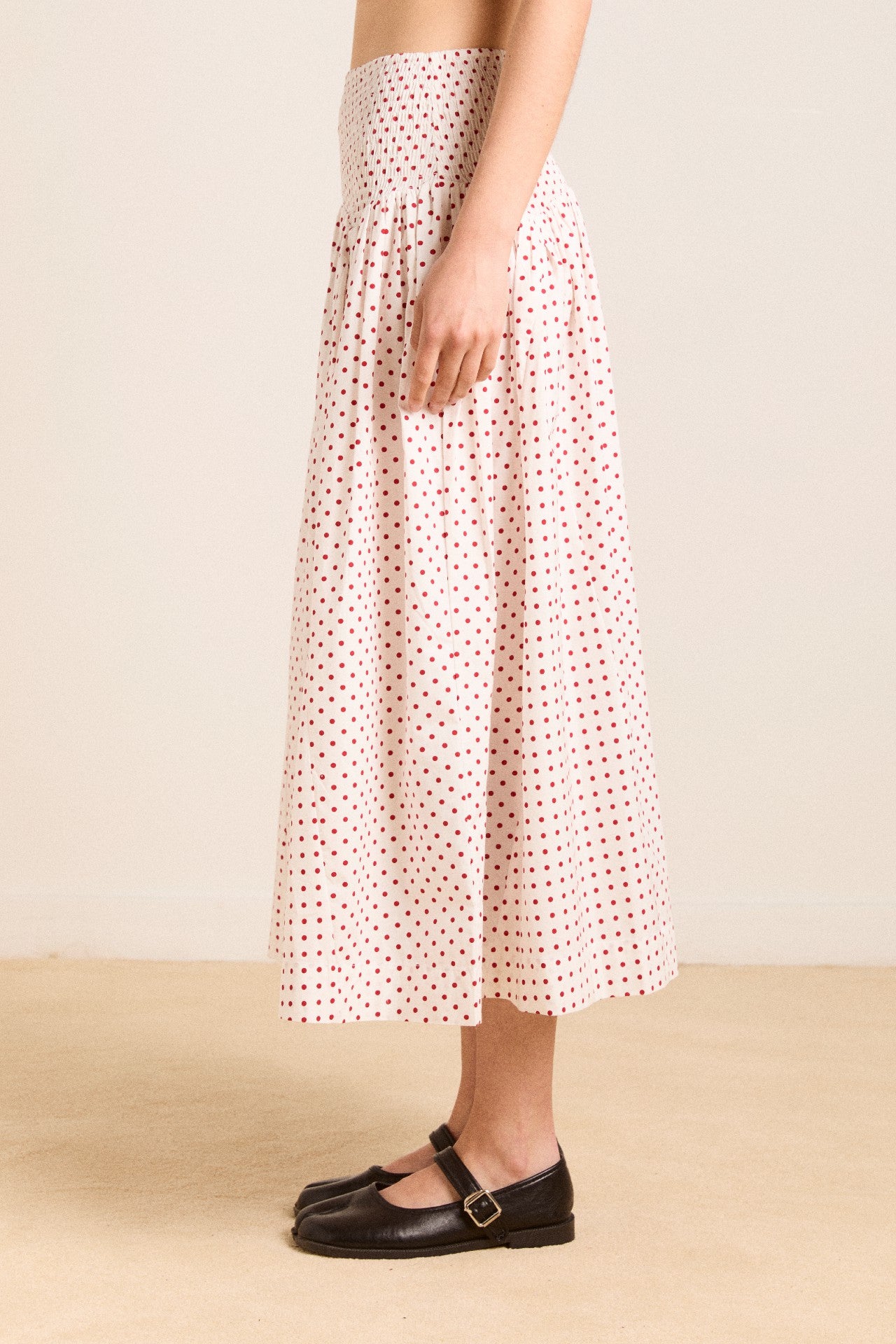 Damson Madder layla skirt - off white and red spot
