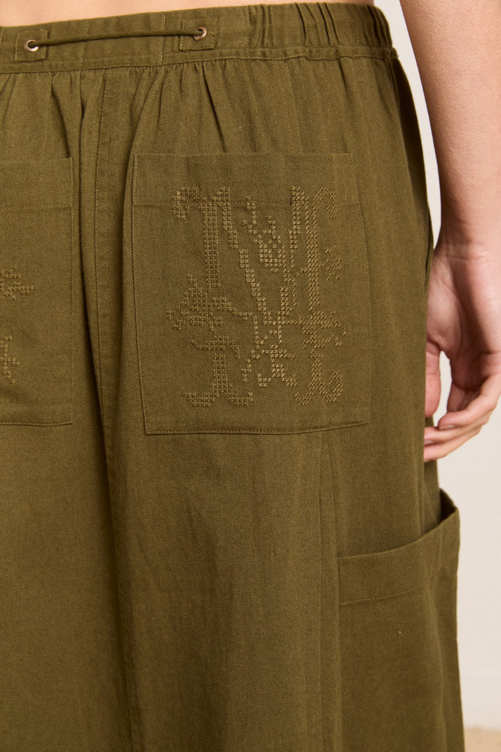 Damson Madder vika utility midi skirt - olive