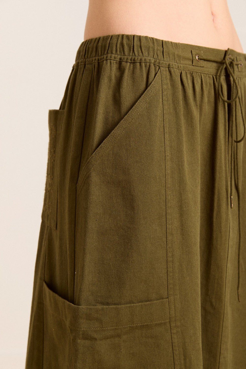 Damson Madder vika utility midi skirt - olive