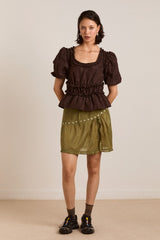 Damson Madder evelyn sheer skirt - olive
