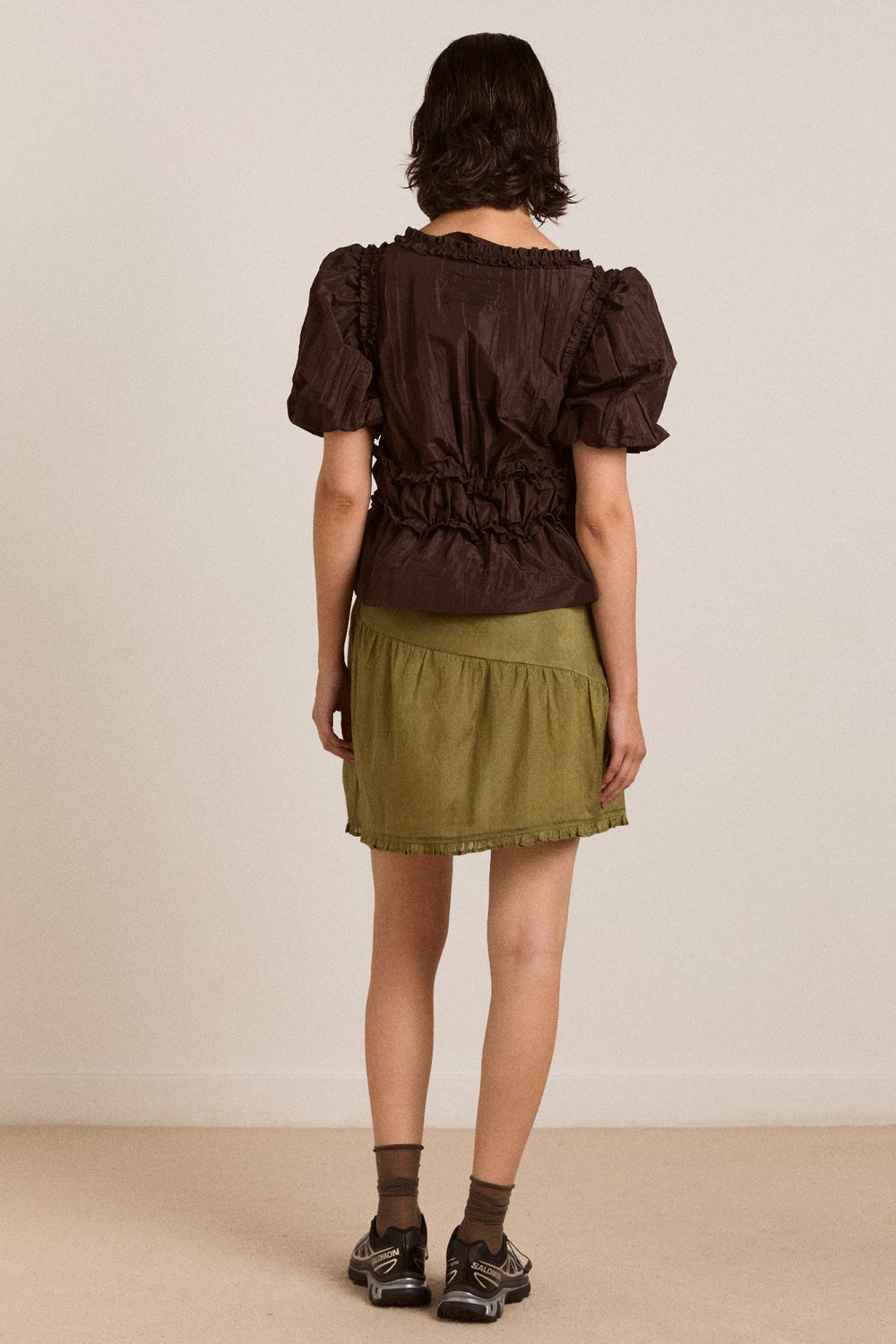 Damson Madder evelyn sheer skirt - olive