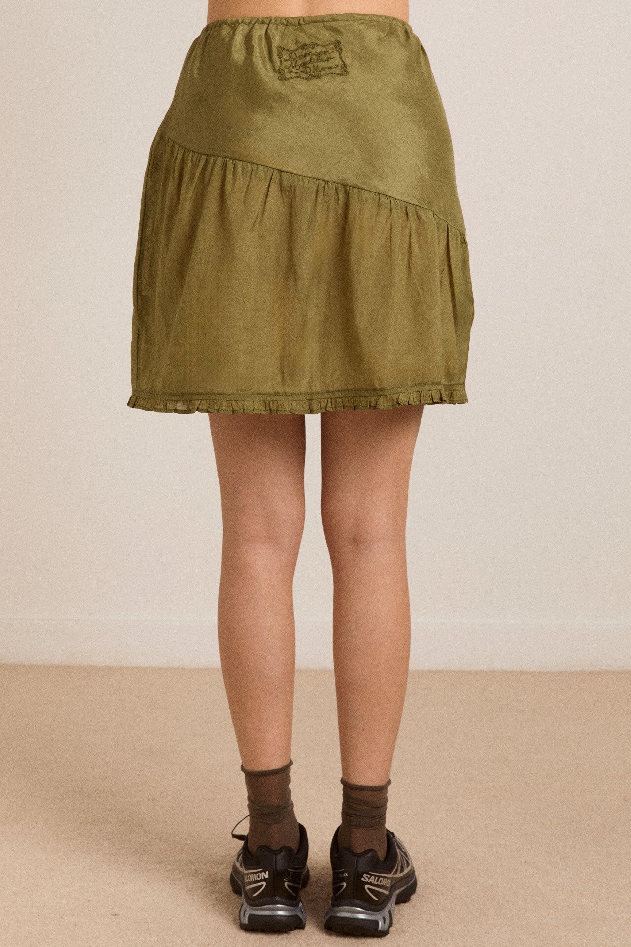 Damson Madder evelyn sheer skirt - olive