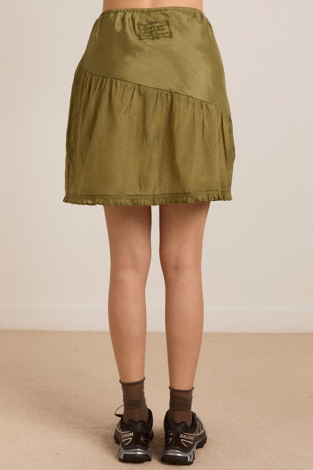 Damson Madder evelyn sheer skirt - olive