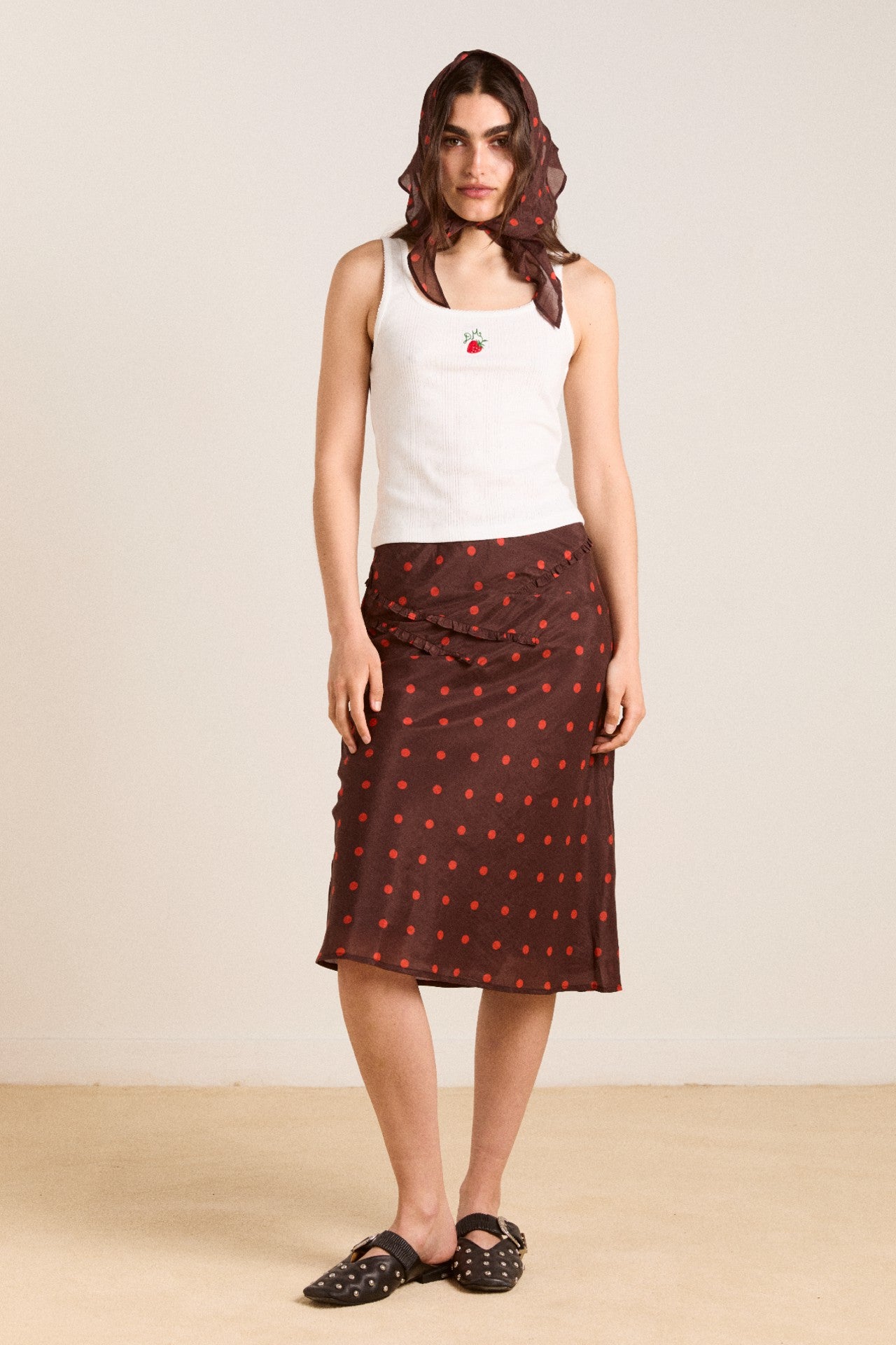 Damson Madder octavia skirt - burgundy spot