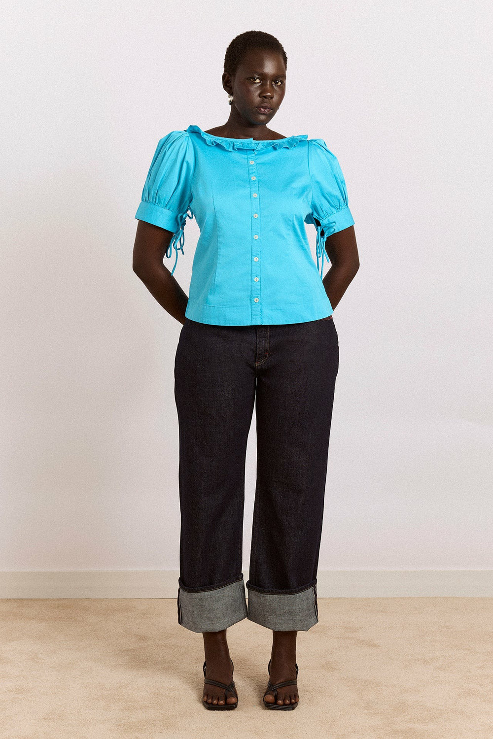 Damson Madder anke blouse - river blue