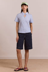 Damson Madder ebba shirt - mini blue stripe