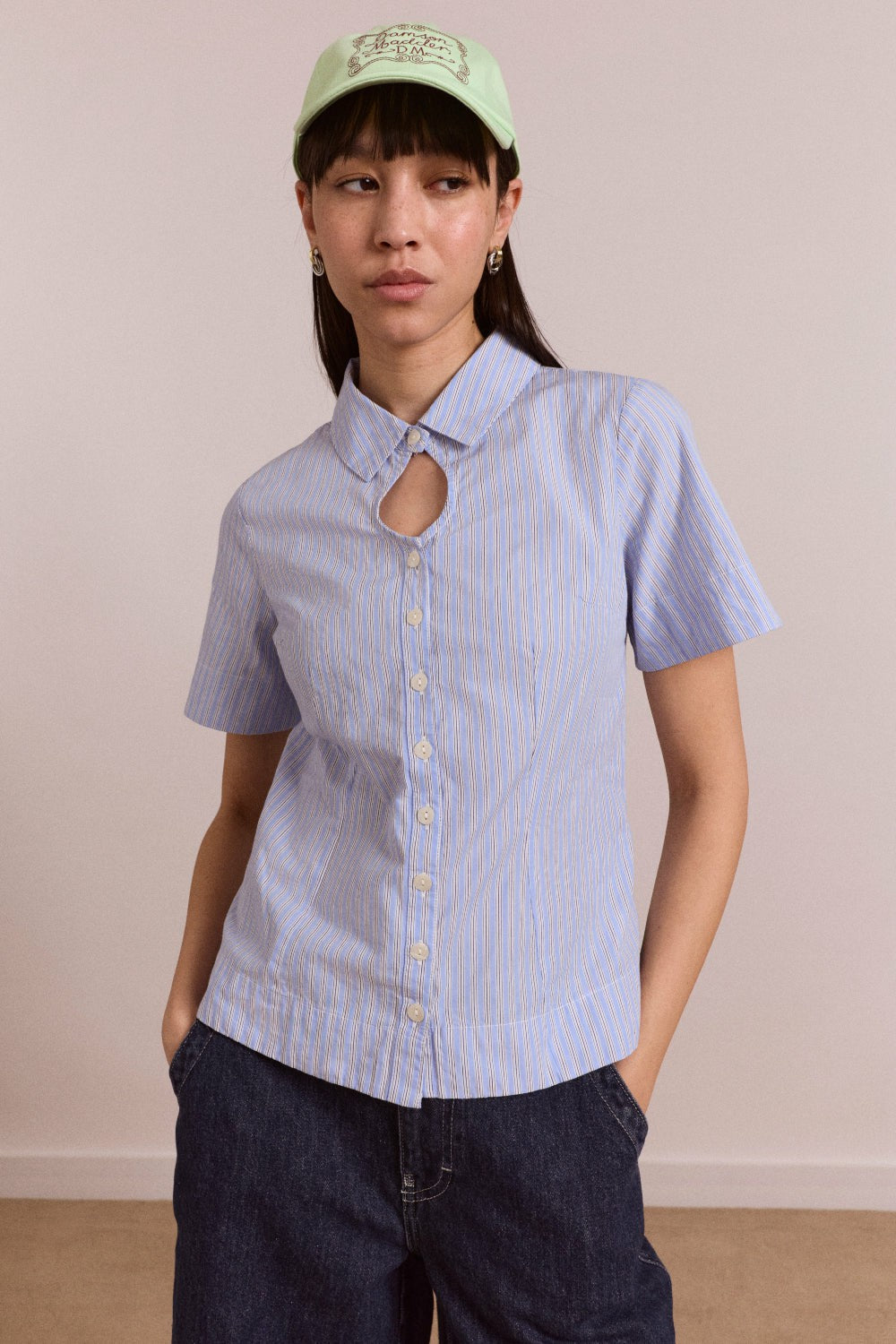 Damson Madder ebba shirt - mini blue stripe