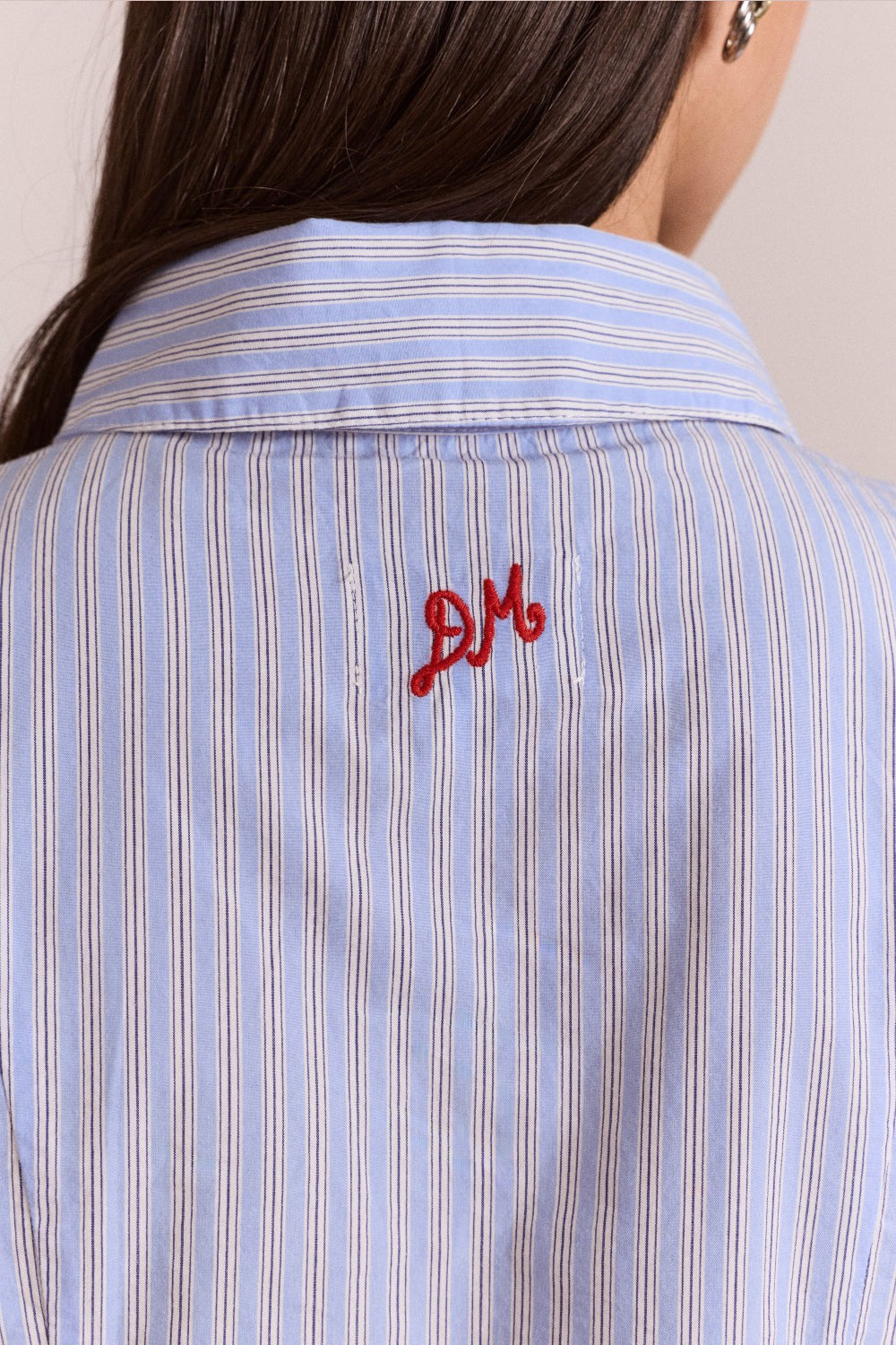Damson Madder ebba shirt - mini blue stripe