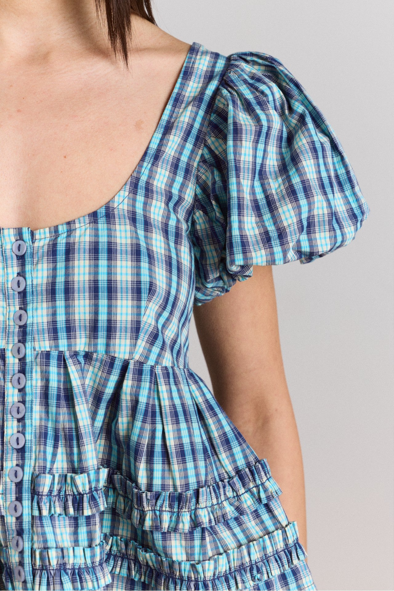 Damson Madder summer joy blouse- tomboy check