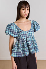 Damson Madder summer joy blouse- tomboy check