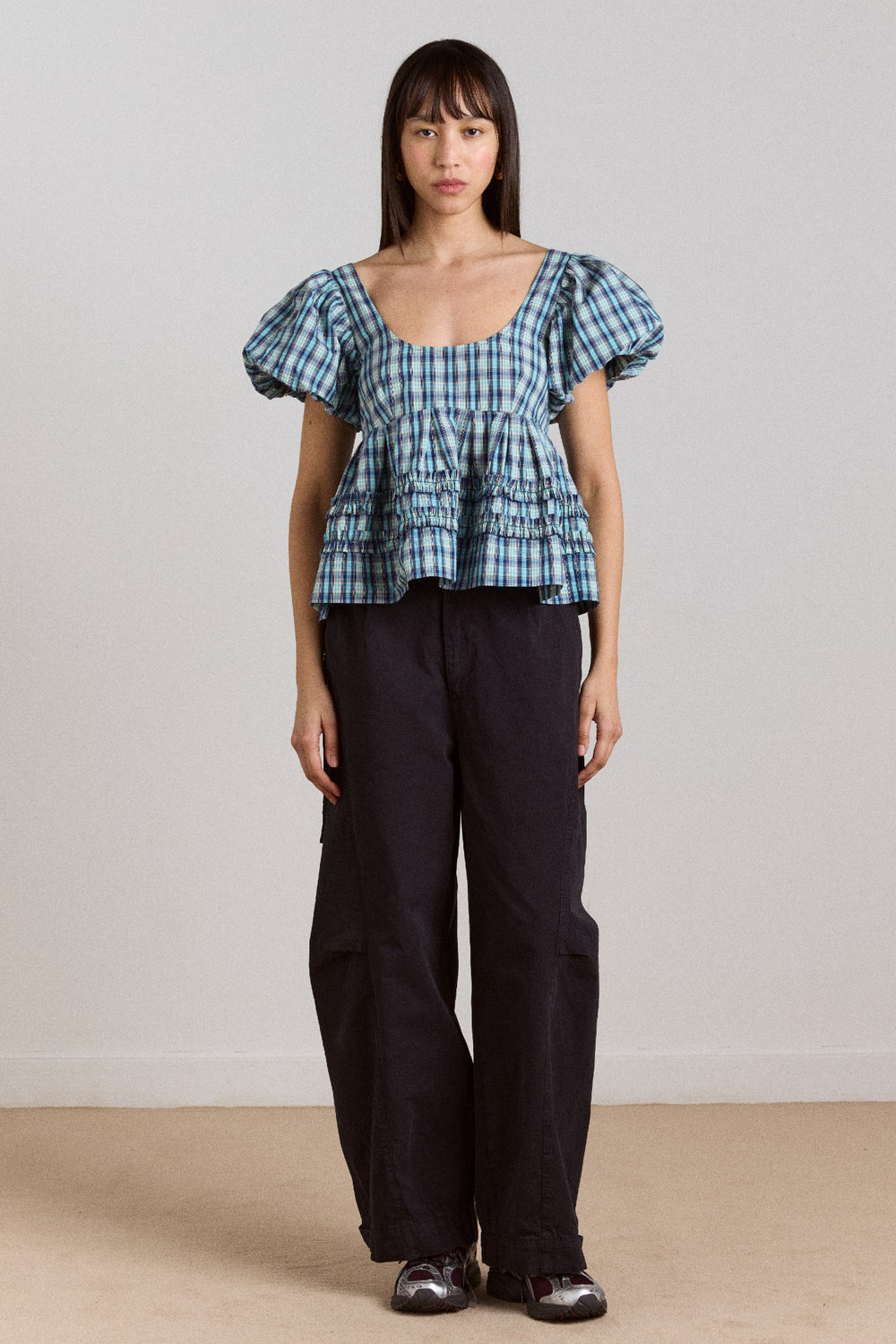 Damson Madder summer joy blouse- tomboy check