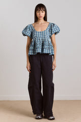 Damson Madder summer joy blouse- tomboy check