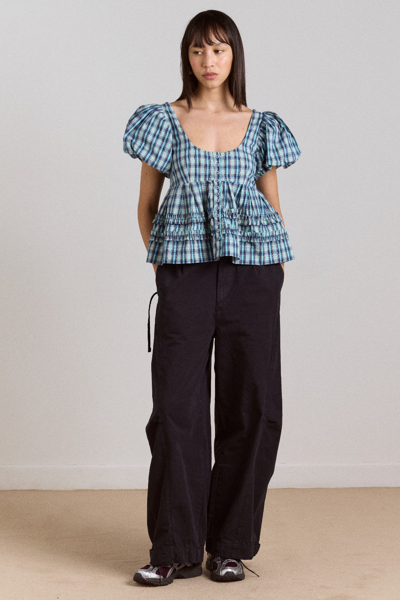 Damson Madder summer joy blouse- tomboy check