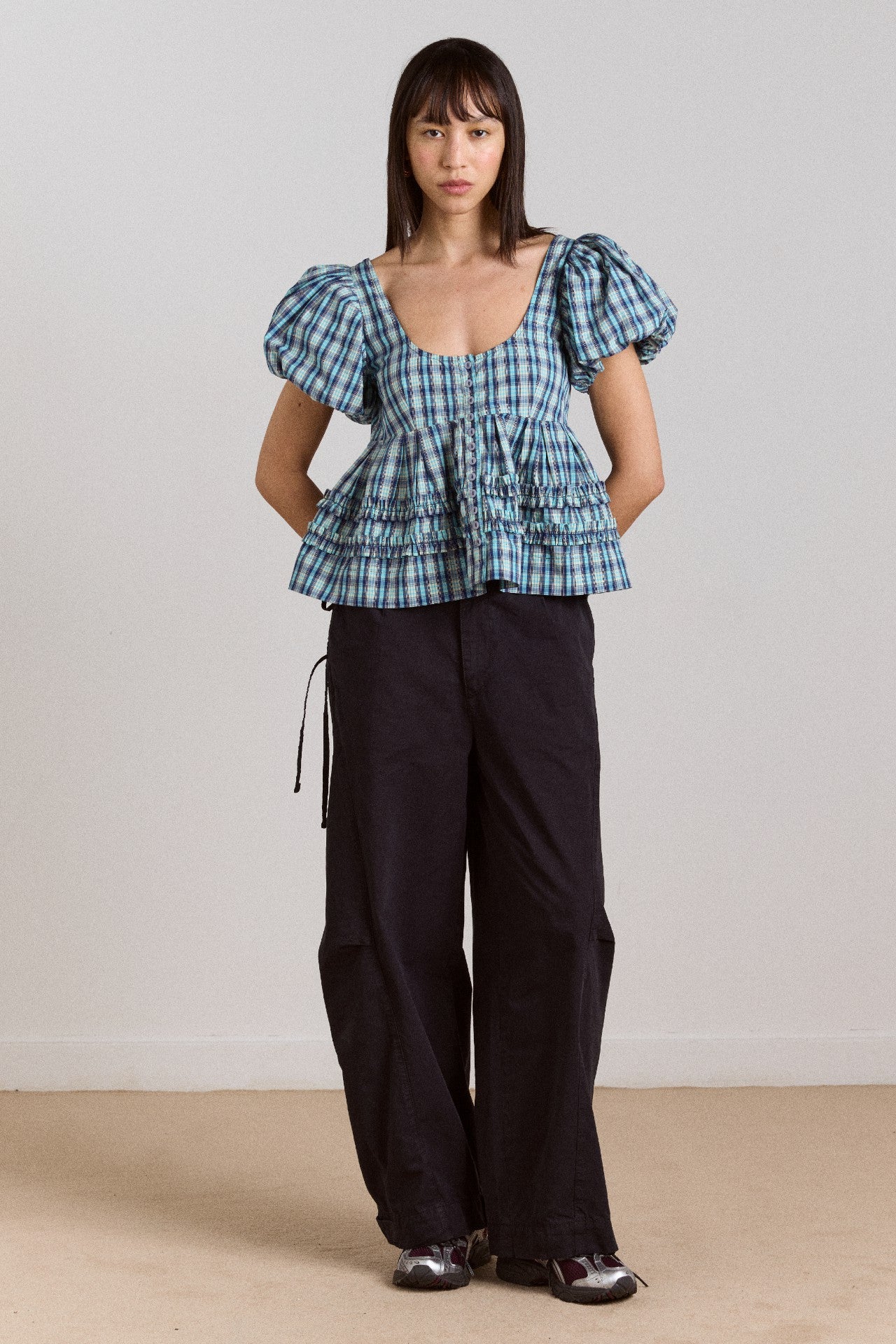 Damson Madder summer joy blouse- tomboy check