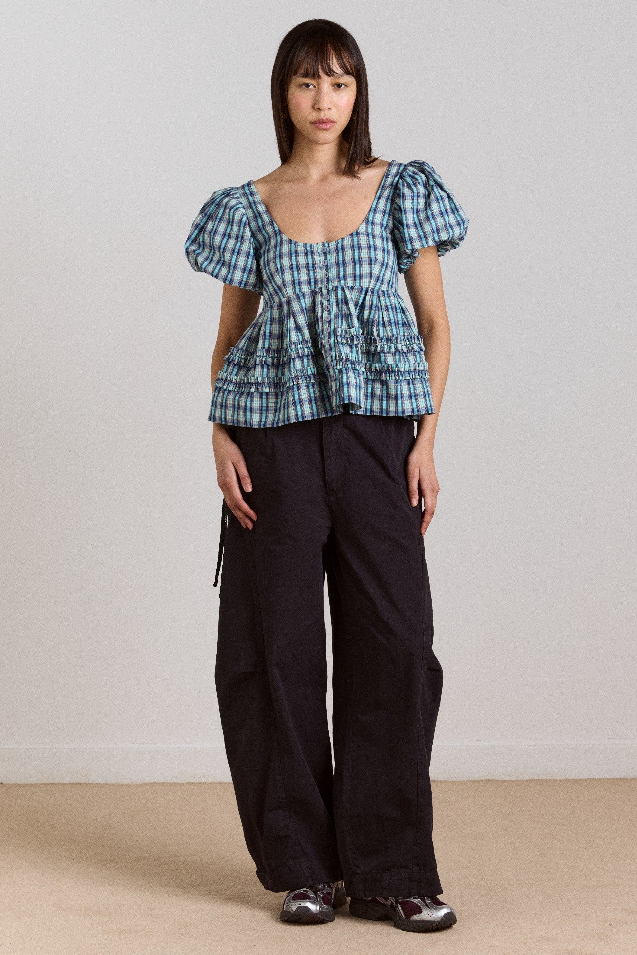 Damson Madder summer joy blouse- tomboy check