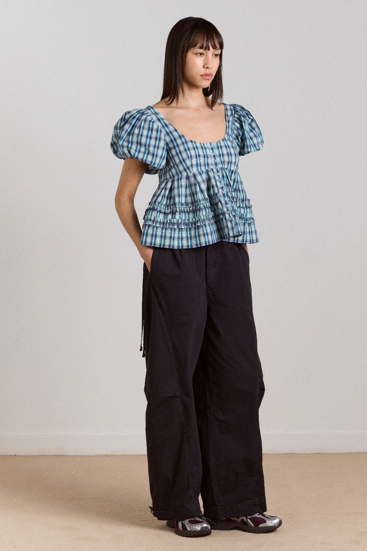 Damson Madder summer joy blouse- tomboy check