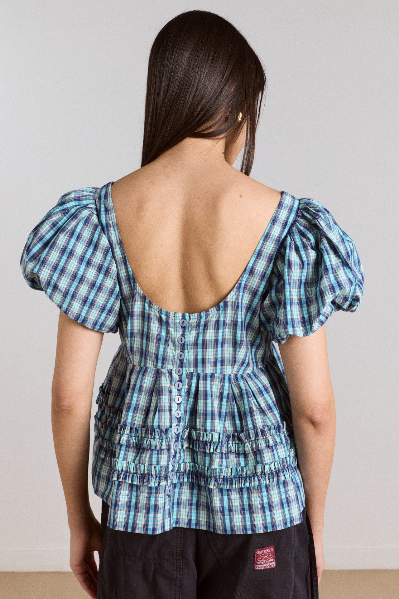 Damson Madder summer joy blouse- tomboy check
