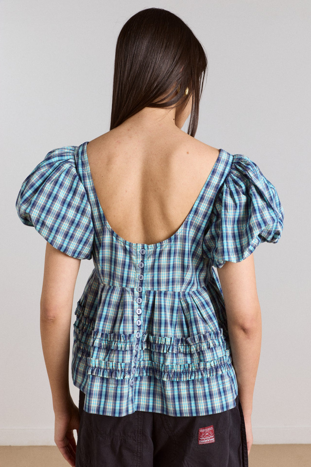 Damson Madder summer joy blouse- tomboy check