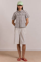 Damson Madder kirby shirt - greyscale check
