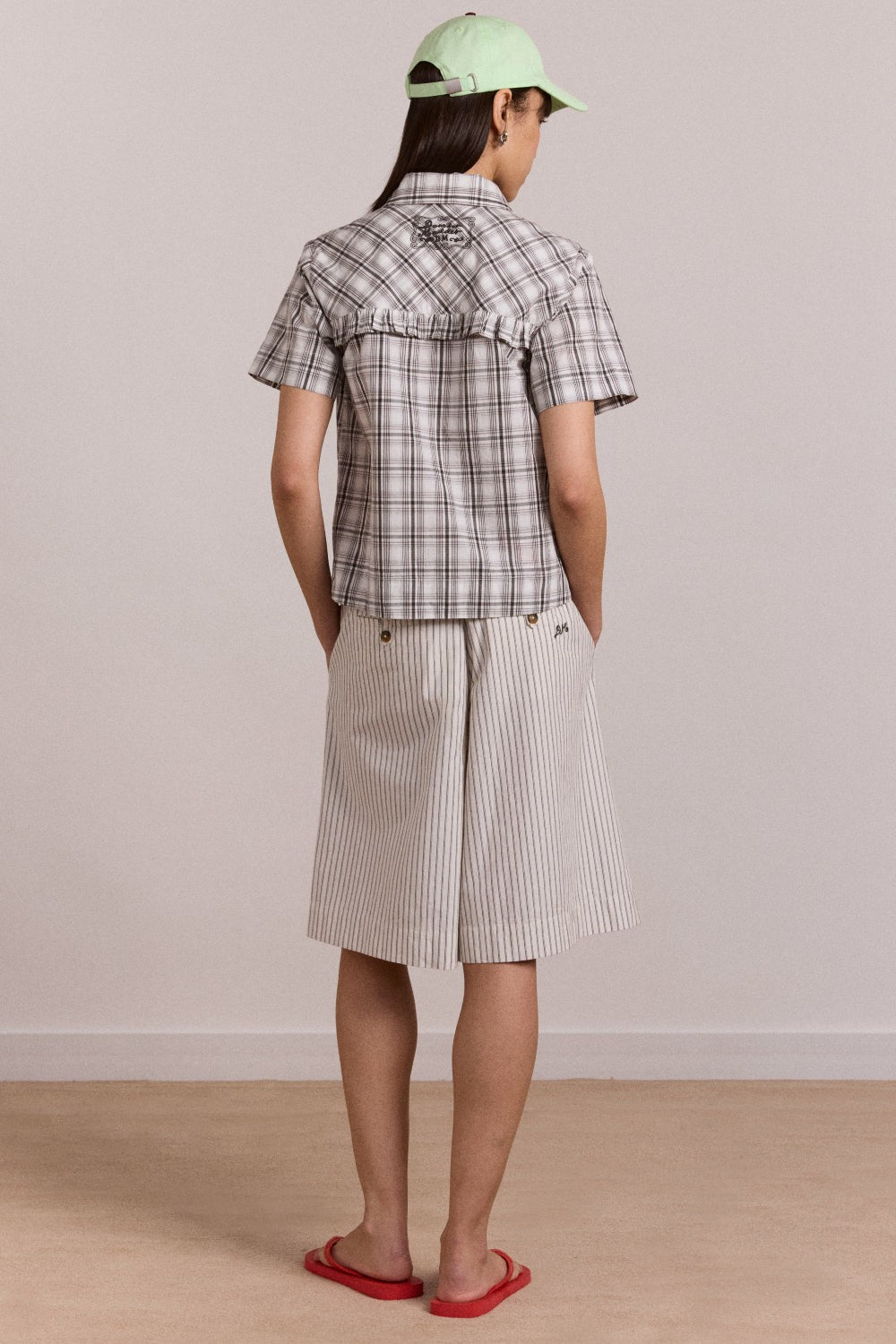 Damson Madder kirby shirt - greyscale check