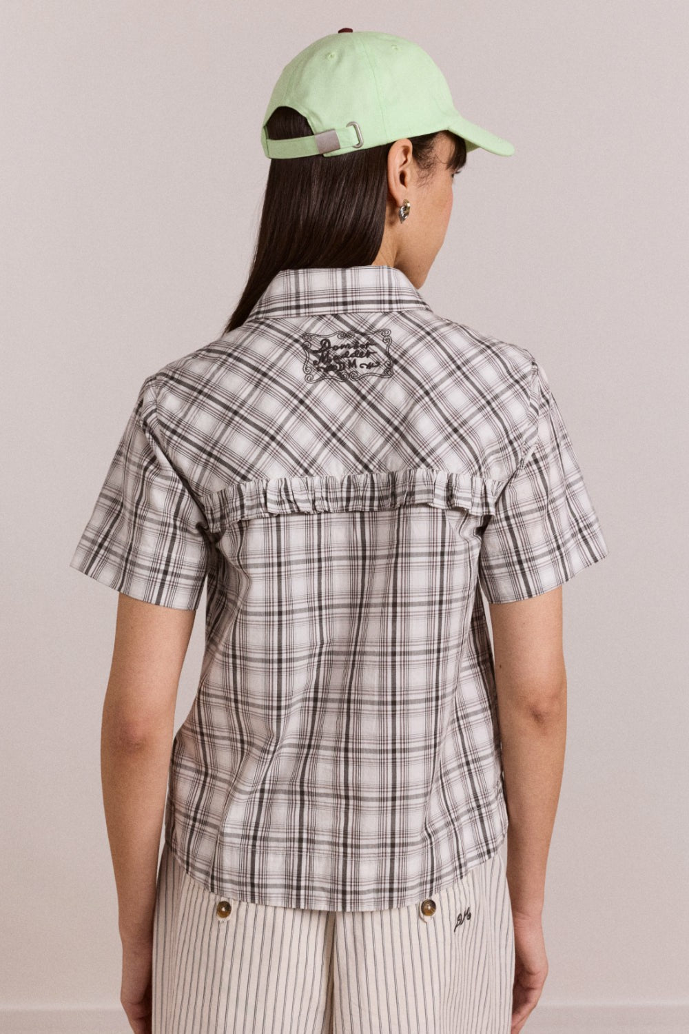Damson Madder kirby shirt - greyscale check