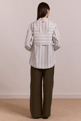 Damson Madder valeria double layer shirt - caraway stripe