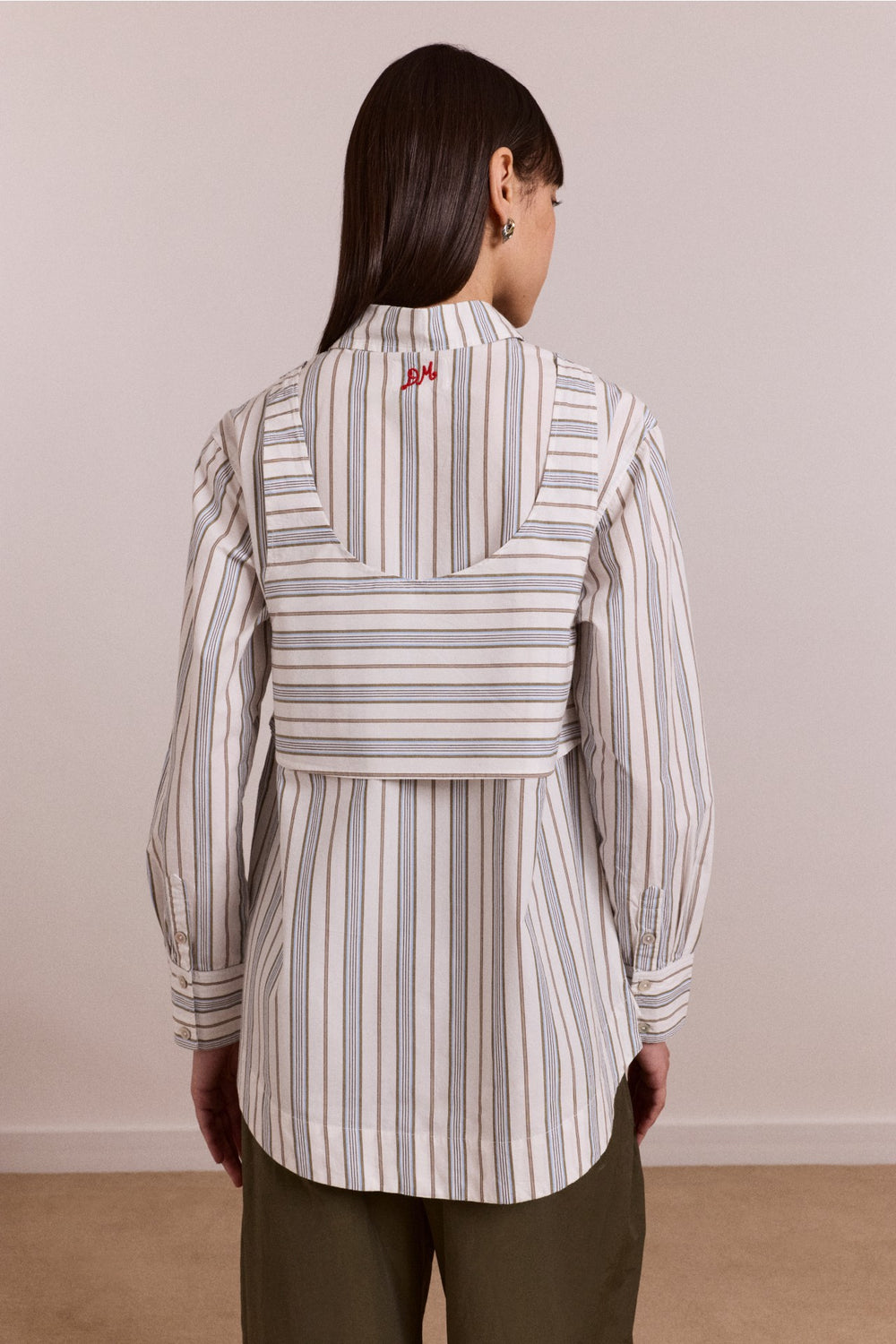 Damson Madder valeria double layer shirt - caraway stripe