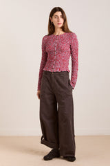 Damson Madder elliana smocked cardi - blue & red gingham