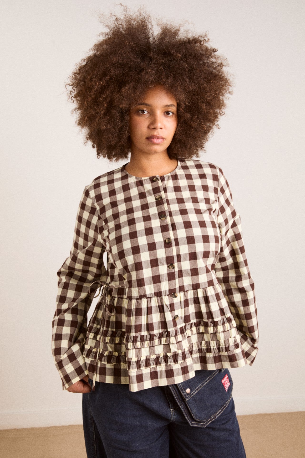 Damson Madder madison blouse - butter gingham