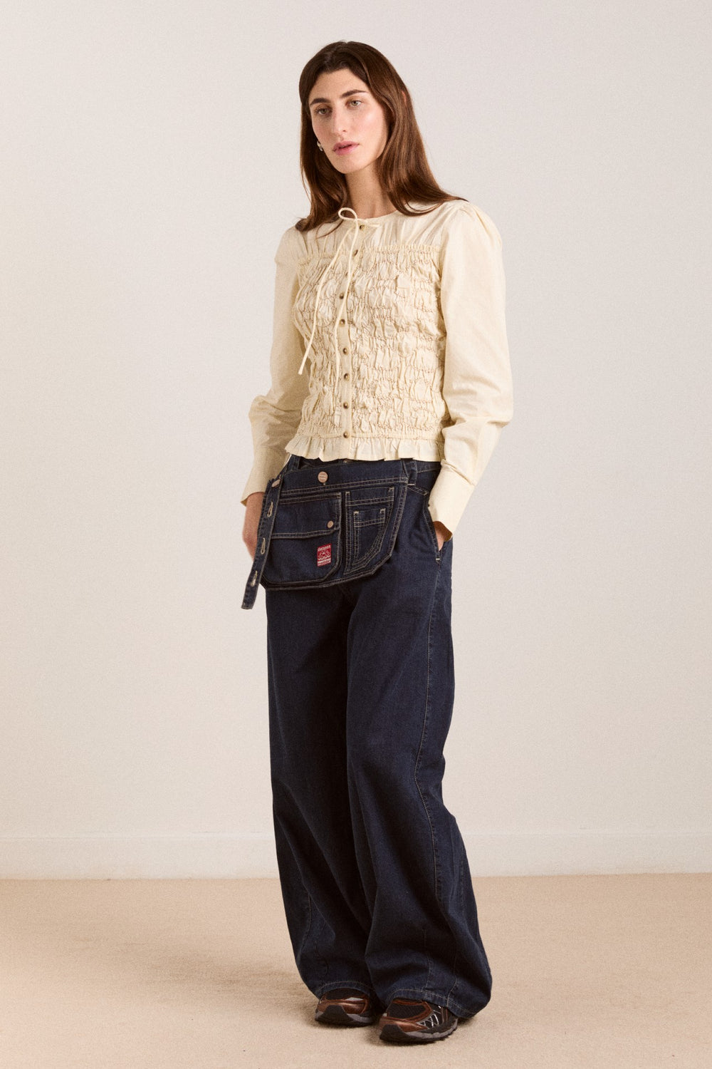 Damson Madder elliana smocked cardi - butter