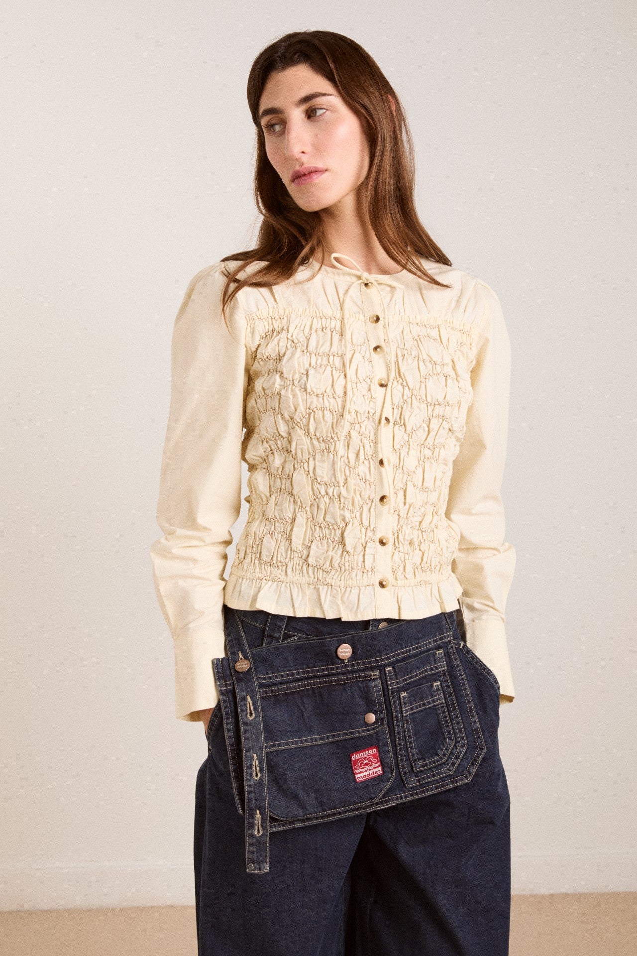 Damson Madder elliana smocked cardi - butter