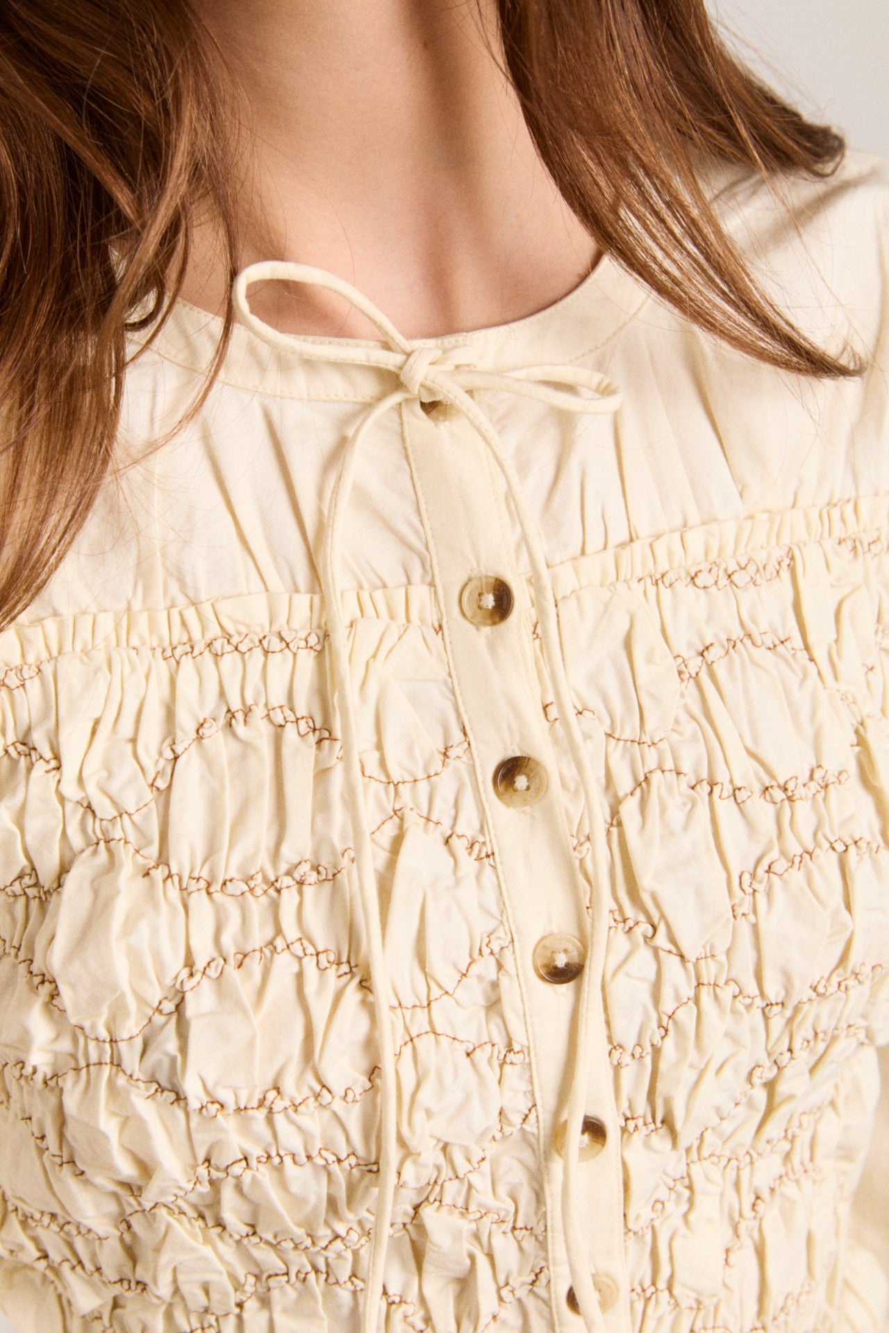 Damson Madder elliana smocked cardi - butter