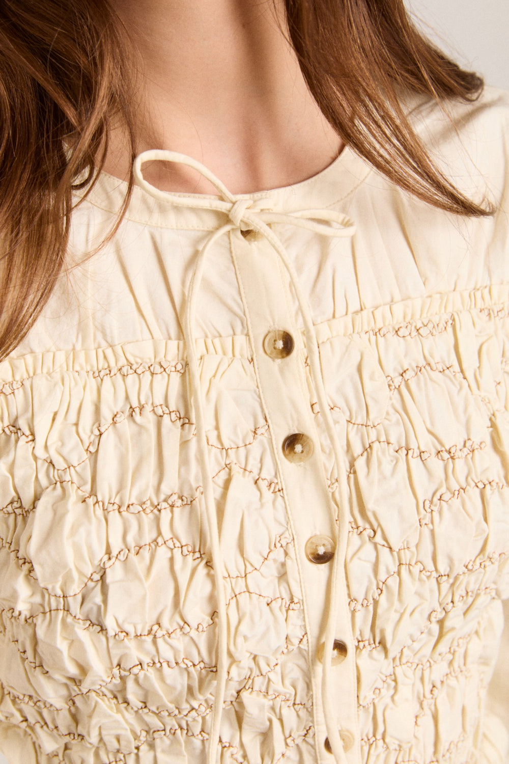 Damson Madder elliana smocked cardi - butter